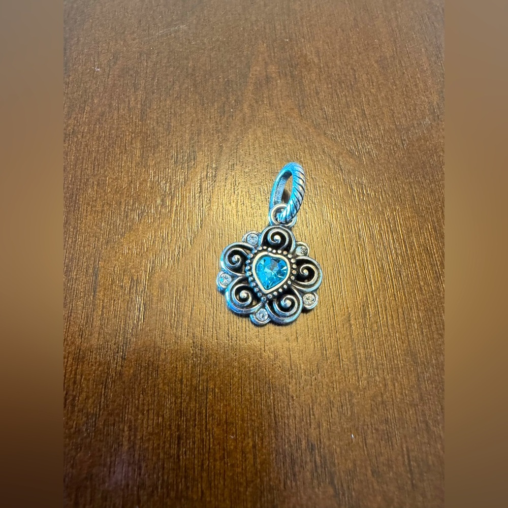 Silver and Blue Heart Pendant